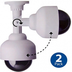 2 PCS - Fake Security Camera, Dummy Dome